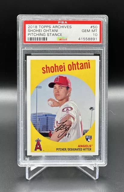 Shohei Ohtani Rc Topps Archives Pitching Stance Rookie Psa