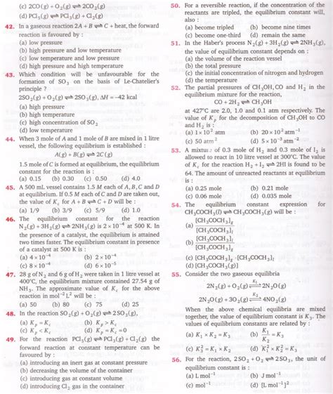 Chemical Equilibrium Class 11 Mcqs All About Chemistry