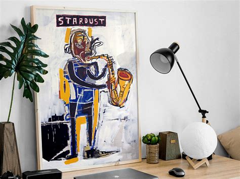 Jean Michel Basquiat Stardust Poster Trumpet Sketch Etsy Uk