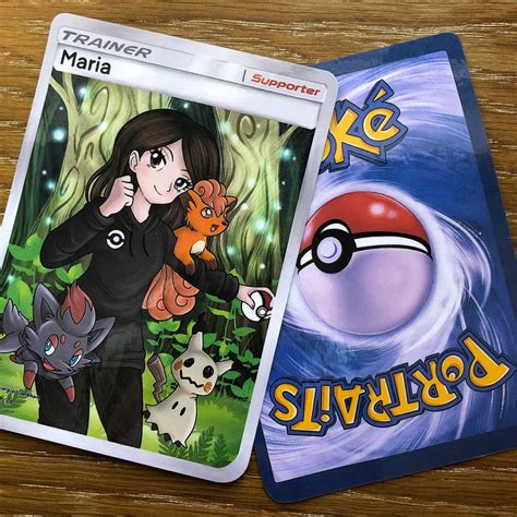 Custom Pokemon Trainer Holographic Full Art Cards Etsy