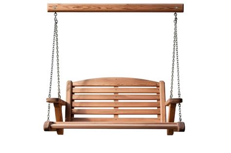 Premium Photo A Close Up Of A Wooden Swing With Chains Hanging From