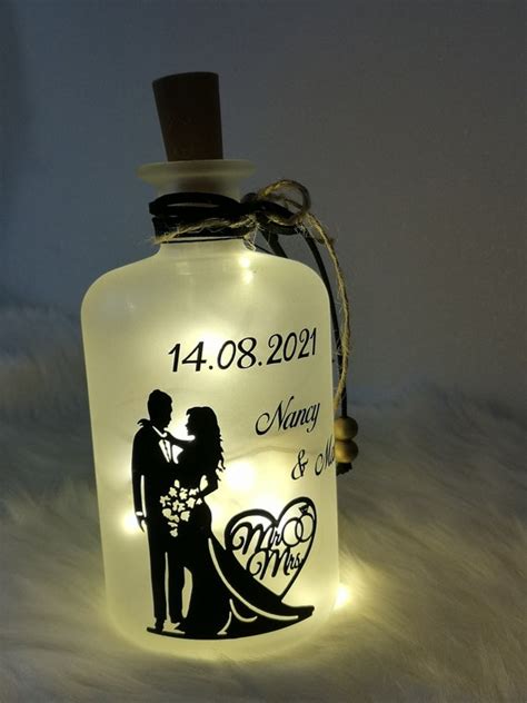 Beleuchtete Flasche Brautpaar Hochzeit Tischdeko Etsy