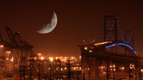 Vincent Thomas Bridge At Night Stock Footage Video 1007119 - Shutterstock