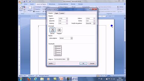 Word 2007 Retrato E Paisagem E Com Margens Personalizadas Youtube