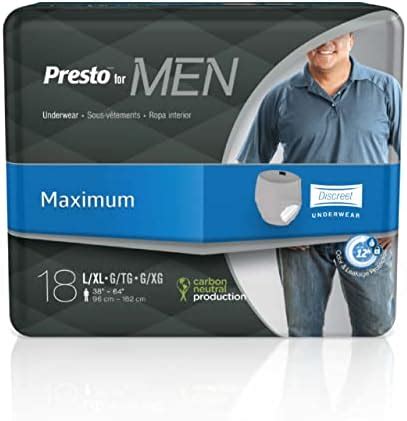 Amazon Presto Maximum Discreet Incontinence Underwear For Men