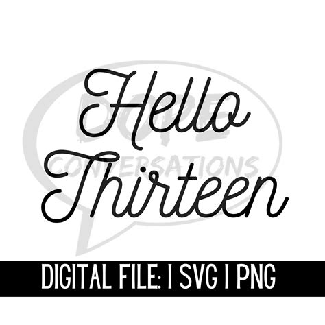 Hello Thirteen Svg Happy Birthday Svg Official Teenager Svg Teen Svg