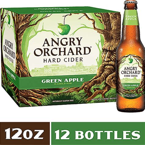 Angry Orchard Green Apple Hard Cider Spiked 12 Fl Oz Bottle 12pk