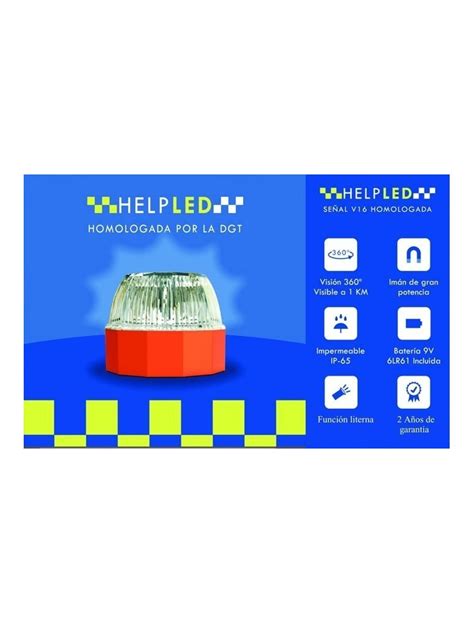 HELPLED V16 LUZ DE EMERGENCIA COCHE HOMOLOGADA DGT