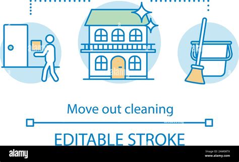 Move Out Cleaning Concept Icon Cleanup Services Idea Thin Line
