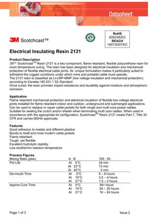 M Scotchcast Resin Flame Retardant Flexible Resin Pdf