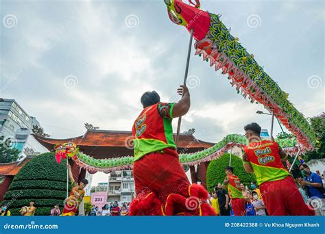 Dragon And Lion Dance Show In Chinese New Year Festival Tet Festival