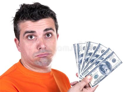 Man Unhappy with $ 100 Bills Stock Image - Image of business, loser ... 