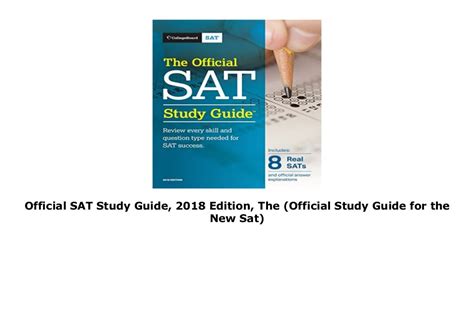 Official Sat Study Guide 2018 Edition The Official Study Guide For