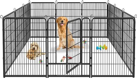 Jhsomdr 32 Inch Dog Fence Dog Pens Outdoor Heavy Duty Dog