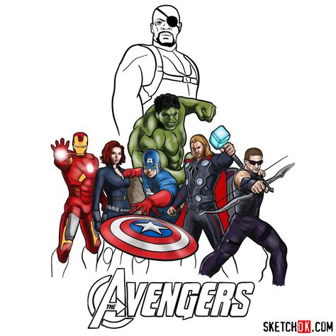 draw  avengers  sketchok easy drawing guides
