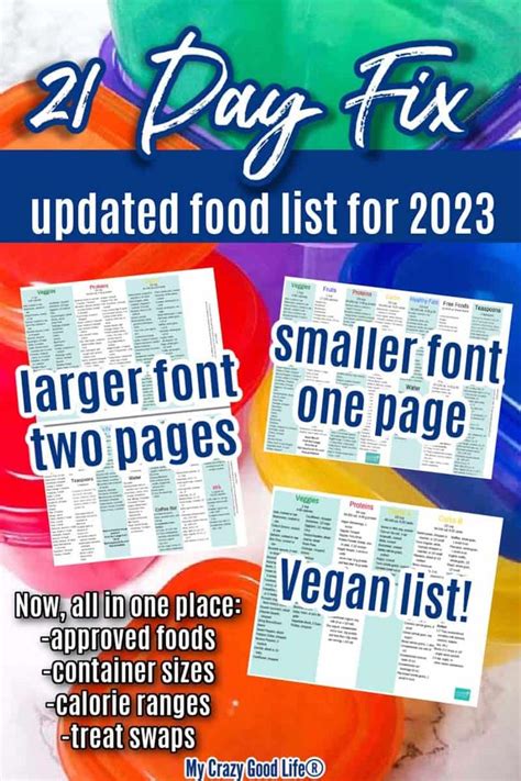 21 Day Fix Food List Printable Prntbl Concejomunicipaldechinu Gov Co