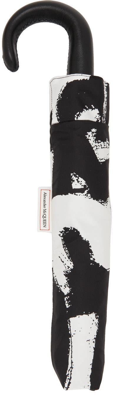 Alexander Mcqueen Black White Graffiti Umbrella Alexander Mcqueen