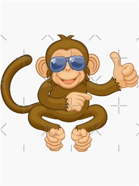 Monkey With Glasses Sticker For Sale By CorneliusDesign Redbubble