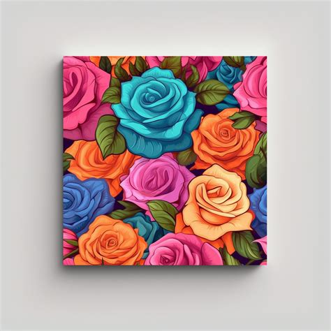 Cuadro Decorativo Moderno Rosas Multicolor Vibrantes Bellezas Decocuadros