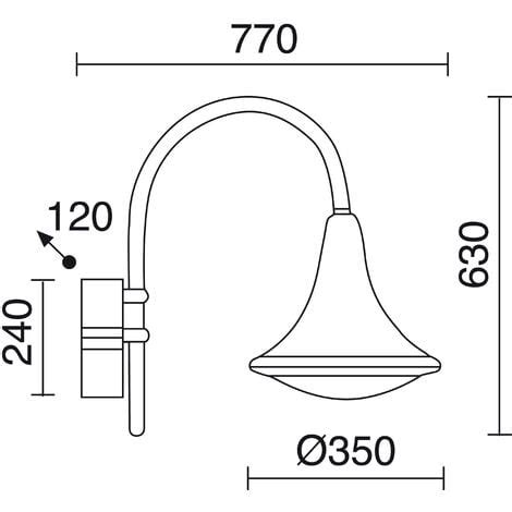 Applique Classique PANA IP65 LED SMD 34W CRI80 Anthracite