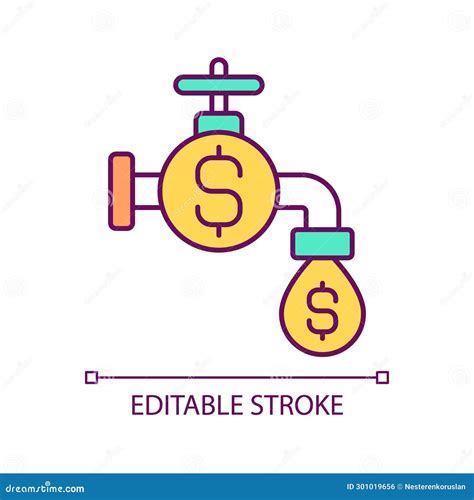 2d Simple Editable Thin Line Cash Flow Icon Stock Vector Illustration