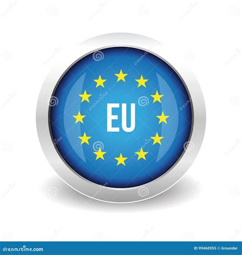 Logotipo De La UE Botón De Unión Europea Ilustración del Vector