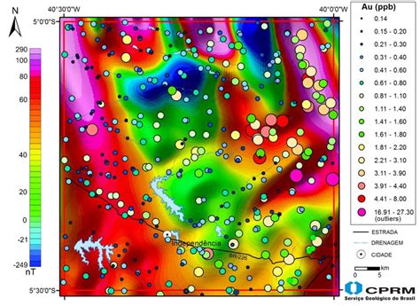 Distribui O De Ouro Em Sedimentos De Corrente Da Folha Independ Ncia