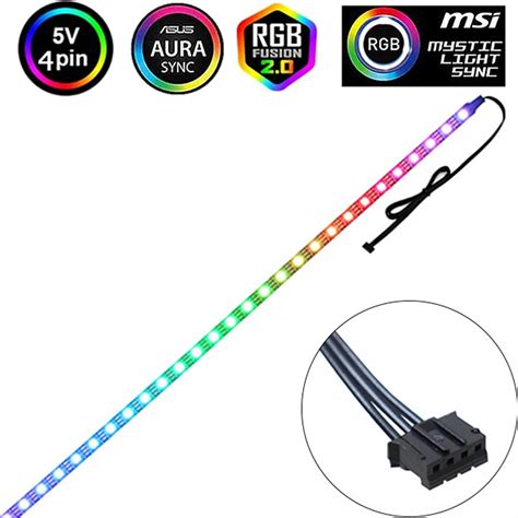 Fita Led Rgb Argb Pinos V Para Pc Gamer Controladora Cm Siliconada