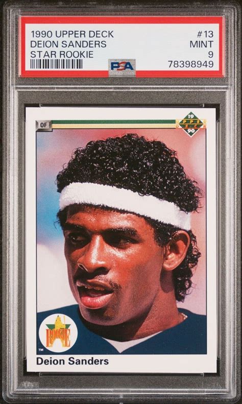 1990 Upper Deck Deion Sanders Yankees Baseball Football Rookie Card 13 Psa 9 Ebay