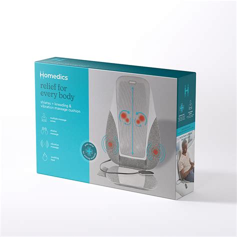 Homedics Shiatsu Kneading And Vibration Massage Cushion With Heat Gray