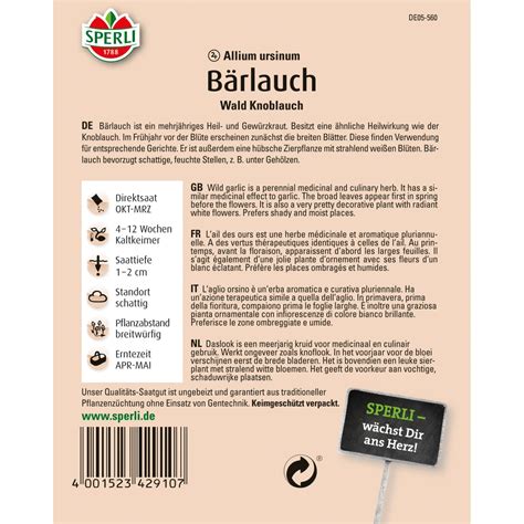 Sperli Bärlauch Waldknoblauch Kaufen Bei Obi