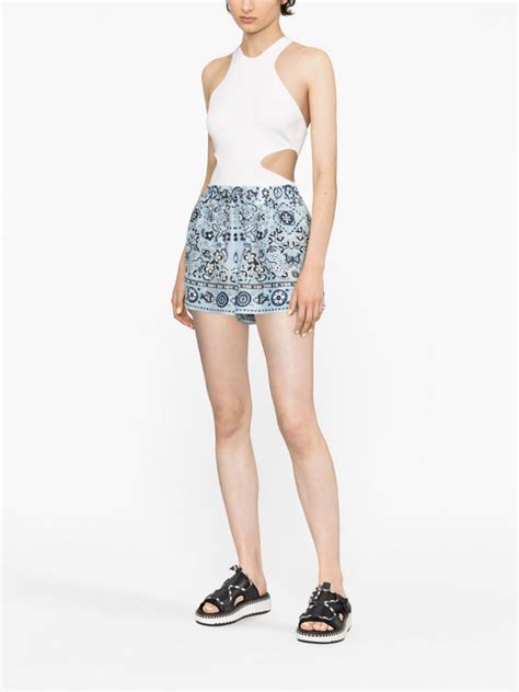 Tory Burch Pisces Dream Print Linen Shorts Farfetch