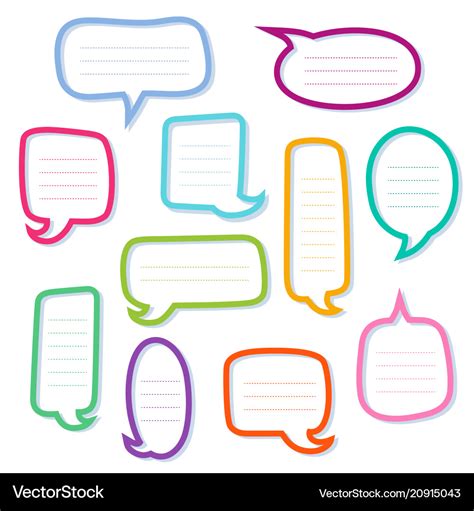 Hand Drawn Outline Speech Bubbles Dialogs Boxes Vector Image