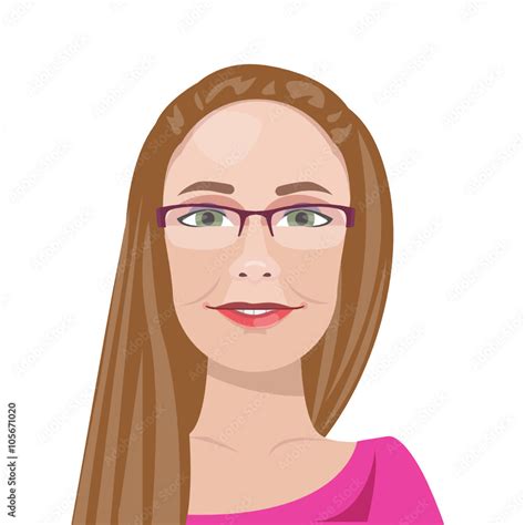 Flat Vector Character Vector Avatar With Eyes Vector Portraits Flat