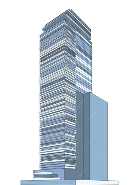 Dibujo arquitectónico 3d arquitectura moderna | Vector Premium