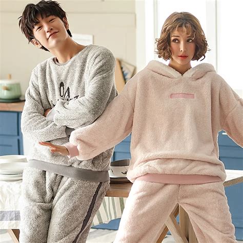 Autumn Winter Warm Flannel Thick Pajamas Coral Fleece Women S Pajama