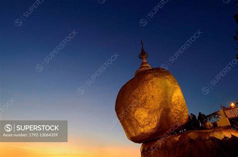 Myanmar Burma Mon State Kyaik Hti Yo The Golden Rock Third Holy