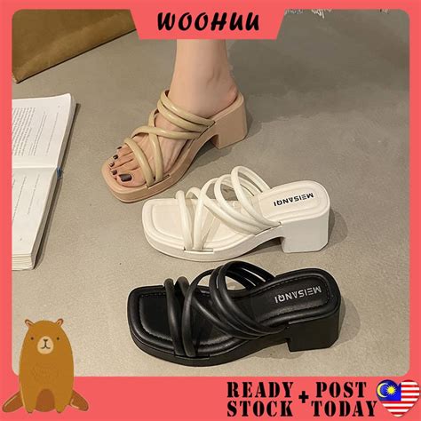 READY STOCK WOOHUU Thick Women S Sandal Kasut Wanita Casual Wedges Flip