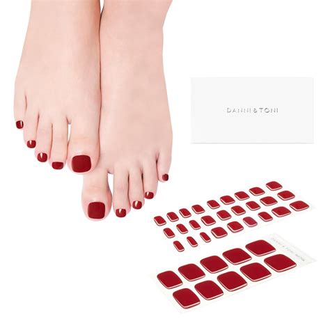 Amazon DANNI TONI Semi Cured Gel Toenail Strips Burgundy