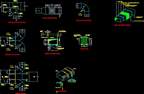 Aire Acondicionado Detalles Ductos En AutoCAD Librería CAD