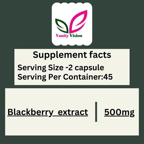 Vanity Vision Blackberry Extract Capsules Packaging Type Plastic