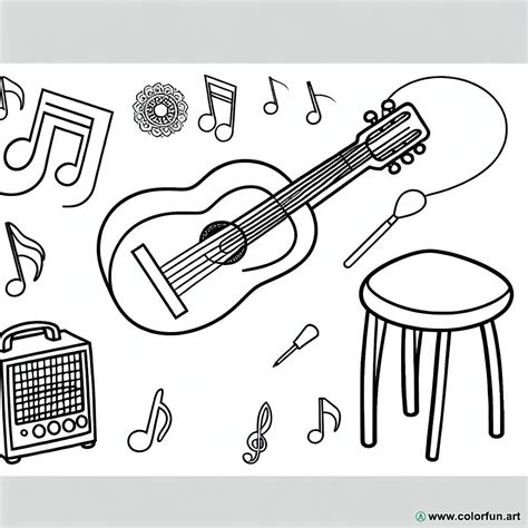 Coloriage D Une Guitare Simple T L Charger Ou Imprimer Gratuitement