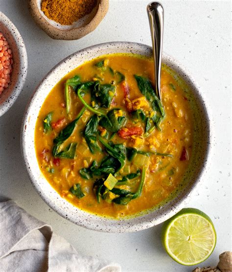 30 Minute Creamy Red Lentil Coconut Curry Soup Daisybeet