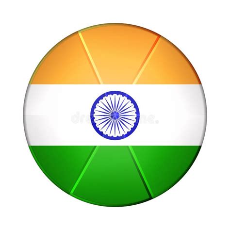 Flag Of India Round Icon Badge Or Button Indian National Symbol