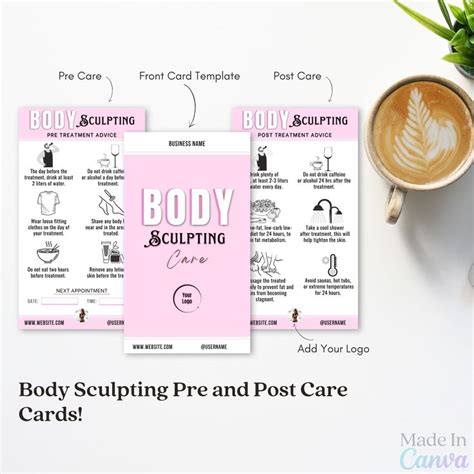 Get This Minimalist Body Sculpting Pre And Post Card In Pink Add Your