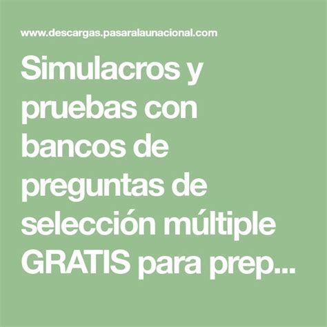 Simulacros Y Pruebas Con Bancos De Preguntas De Selecci N M Ltiple