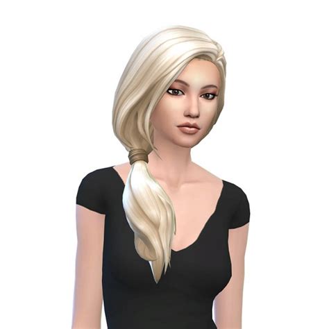 Deelitefulsimmer: Side Pony hair retextured - Sims 4 Hairs