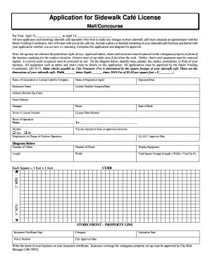 Fillable Online Application For Sidewalk Caf License Fax Email Print