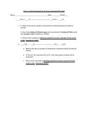 Limiting Reactant And Excess Reactant Balancing Equations And Course