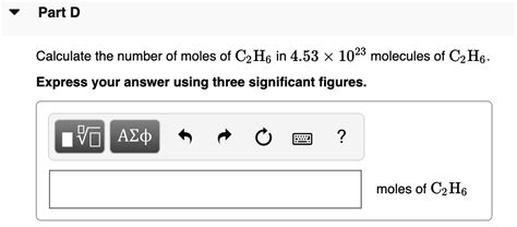 Solved Calculate The Number Of Moles Of C H In X Molecules